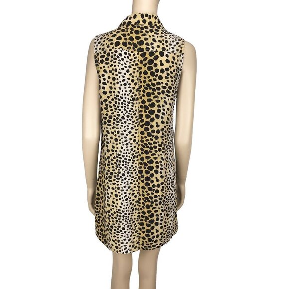 EQUIPEMENT Lucinda 100% Silk Luxury Leopard Sleeveless Pockets Shirt Dress sz‎ S - Picture 6 of 7